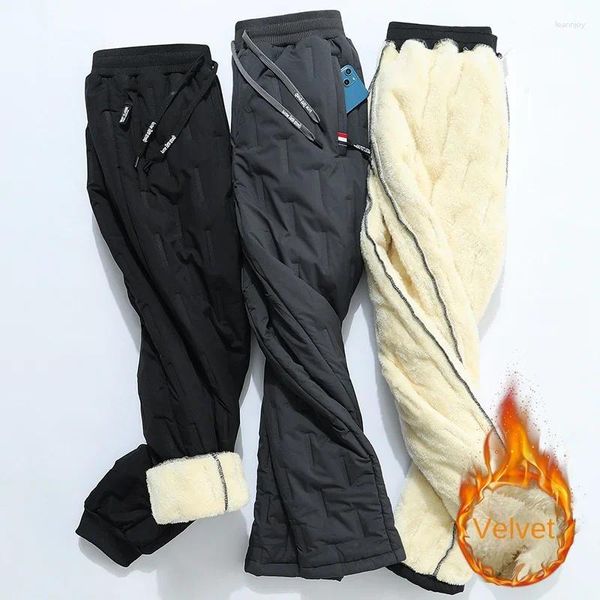 Pantalon homme 2024 hiver laine d'agneau chaud rembourré pantalons de survêtement grande taille ample Jogging imperméable décontracté cachemire pantalon 7Xl