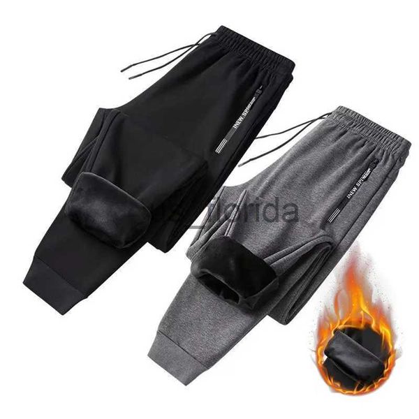 Pantalons homme 2024 hiver hommes pantalons polaire pantalons de course sport Joggers épais chaud velours cheville-noué pantalon de gymnastique pantalons de survêtement cordon pantalon J231111