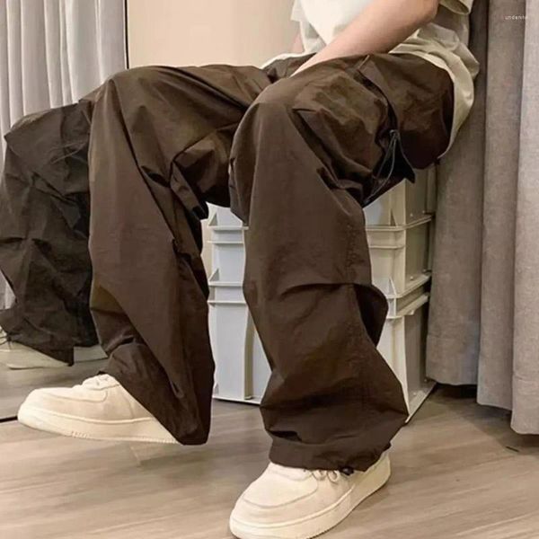 Pantalones para hombres 2024 Mujeres Casual Joggers Tech Sólido Cintura baja Cordón Ancho Pierna Baggy Pantalones Streetwear Pantalones de chándal de gran tamaño