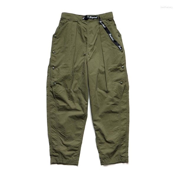 Pantalon homme 23SS KAPITAL Style japonais mode pantalon fuselé ample vert poitrine militaire décontracté hommes et femmes