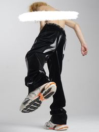 Pantalons pour hommes 27-46 2022 Dj Hommes Vêtements pour femmes Coiffeur Défilé Hip Hop Noir Liquide Pu Straight Punk Cuir Plus Size CostumesMen '