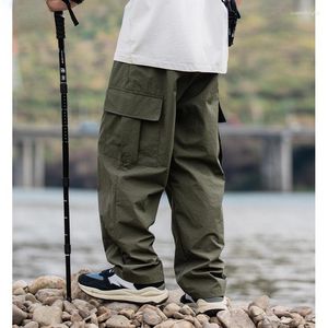 Herenbroek 3D Patch Pocket Work Autumn Mountain Style Licht en dun los geplooide Casual Streetwear Men Men Clothing