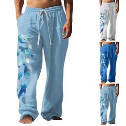 Pantalon pour hommes Impression 3D Poches latérales Pantalon de conception à cordon élastique Pantalon à jambe droite Toe Mens Scrub avec