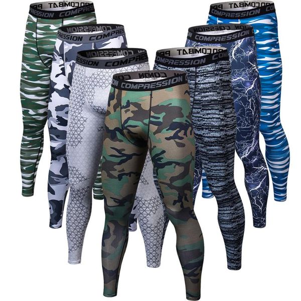 Pantalones para hombres Impresión 3D Camuflaje Hombres Fitness Mens Joggers Compresión Pantalones masculinos Culturismo Medias Leggings para