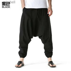 Pantalones para hombres ¡4 colores! Hombres Hiphop Harem Pantalones Baggy Casual Yoga Loose Drop Crotch Pantalón YQ240108