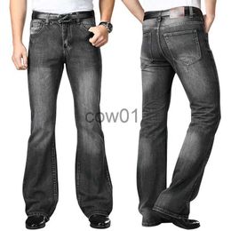 Pantalons pour hommes 5 couleurs Big Jeans évasés Mens Boot Cut Denim Pantalon taille haute Designer Classique Lâche Mode Street Grey Pantalon Taille 28 - 40 J231028