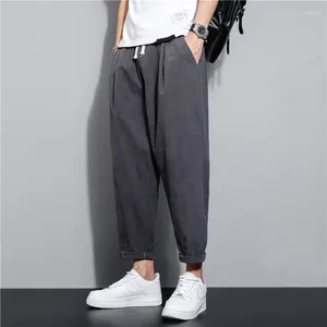 Pantalon masculin 6 couleurs! 2024 Été décontracté en coton polyvalent en lin de coton lâche de style coréen