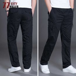 Pantalones de hombre 77City Killer Pantalones casuales Hombres Tallas grandes 5XL 6XL Algodón Transpirable Joggers Hombres Militar Recto Multibolsillo Pantalones de trabajo Hombre W0414