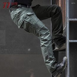Pantalones para hombres 77 Ciudad asesina táctica táctica impermeable combate joggers machos múltiples swat carga de carga de carga pantalones hombre s-2xl