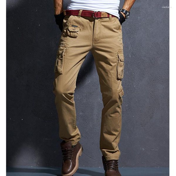 Pantalones para hombre 8 bolsillos Cargo ropa para hombre ropa de trabajo militar camuflaje Casual negro caqui verde pantalones para hombres 2024