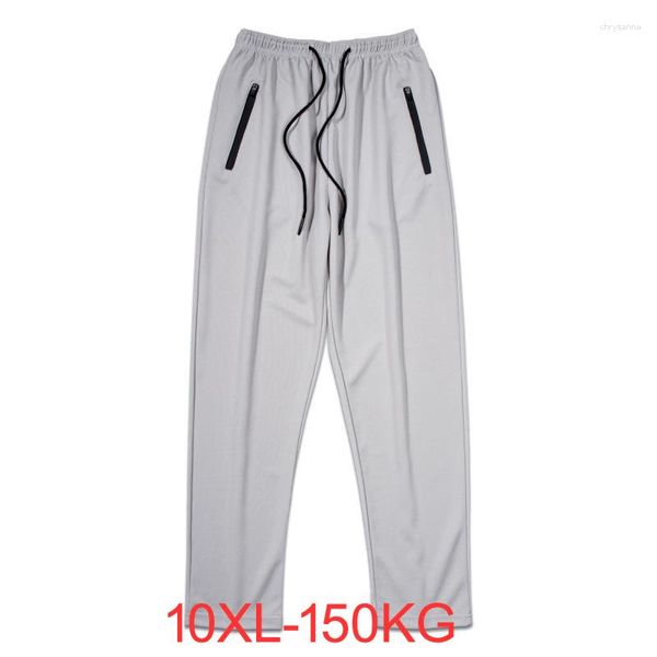 Pantalones de hombre 8XL Ice Sports Hole Elasticidad Seda Verano Hombres Big Transpirable Home Gym Tamaño Pantalones