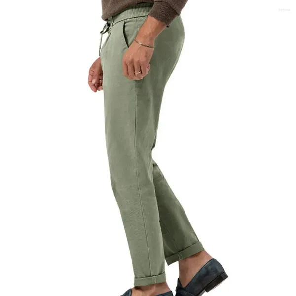 Pantalones de hombre con cordón de cintura elástica ajustable, pantalones casuales cómodos y elegantes para negocios para primavera