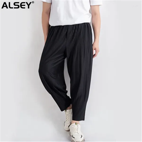 Pantalones para hombres Alsey Miyake plisado Harén de pierna ancha Casual Spring otoño Flojo Sports Transpirable Moda simple