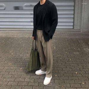 Pantalon pour hommes alsey miyake plissé y2k automne drapage hiver sage de pantalon raide de couleur unie lâche élastique