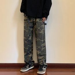 Pantalons pour hommes Camouflage américain Hiphop été haute rue vêtements de travail casual ample droite jambe large pantalon vêtements masculins