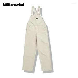 Herenbroeken Amerikaans casual paar canvas cargo Japanse stijl effen kleur rechte overalls katoenen werkbroeken voor heren en dames