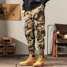 Pantalons pour hommes American Men's Retro Camouflage Military Loose Leggings Tough Man Slim Fit Large Pocket Pur Coton Vêtements de travail Casual