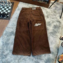 Pantalones para hombres American Retro 90s Pana de pierna ancha de cintura alta para hombres y mujeres Harajuku Y2K Vintage Street Loose Daily Pareja