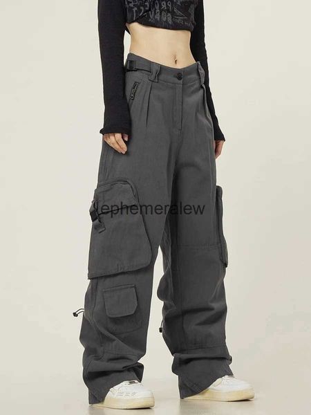 Pantalons pour hommes American Street Multi Pocket Salopette fonctionnelle pour hommes et femmes à la mode High Street Minority Loose Wide Leg Casualephemeralew