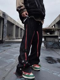 Pantalon masculin de style américain hip hop skateboard jean vintage saint plus lâche et pantalon de vadrouille en tailleur high