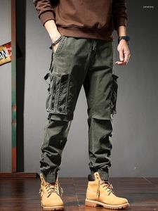 Herenbroek Amikaki Heavy Duty Retro Gewassen Trendy merkwerkkleding voor tactische functie Slim Fit Strak Casual
