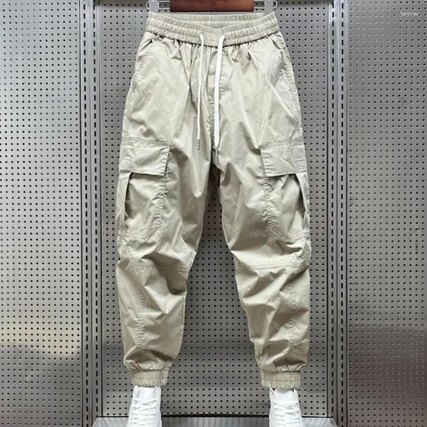 Pantalones para hombres Pantalones con padas de tobillo cómodos con cintura elástica múltiples bolsillos para actividades al aire libre suave transpirable