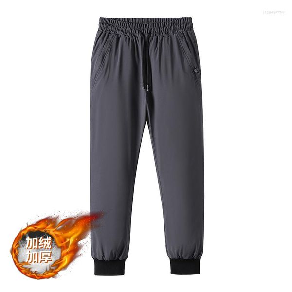 Pantalones de hombre ANSZKTN llegada invierno al aire libre hombre abajo Color sólido grueso a prueba de viento cálido 80% relleno de pato blanco senderismo Camping