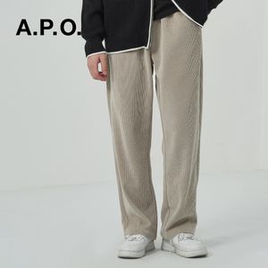 Herenbroek apo corduroy nieuwe herfst/winter rechte broeken met fleece en dikke casual broek voor mannen