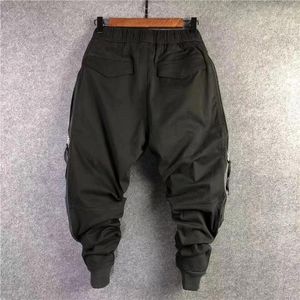 Pantalones para hombres arens otoño invierno personalizado suelto gran tamaño hip-hop overs de moda de moda casual de moda con cremallera