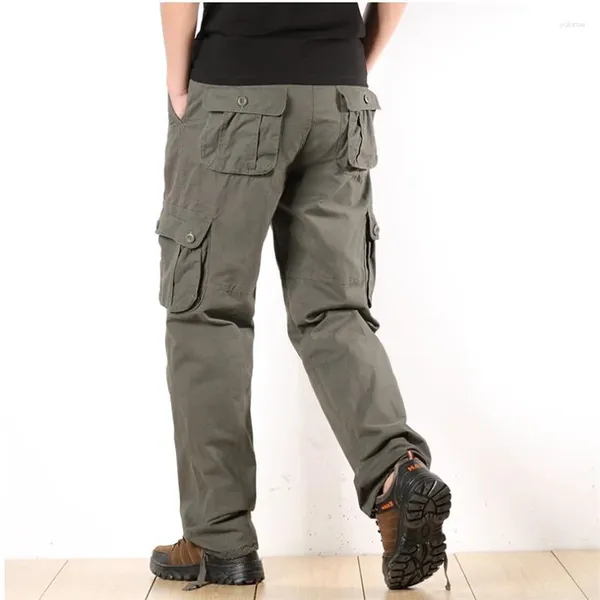 Pantalon masculin cargo vert mens décontracté multi-poches militaires pantalons hétéros militaires longs pantalons plus taille 42 44