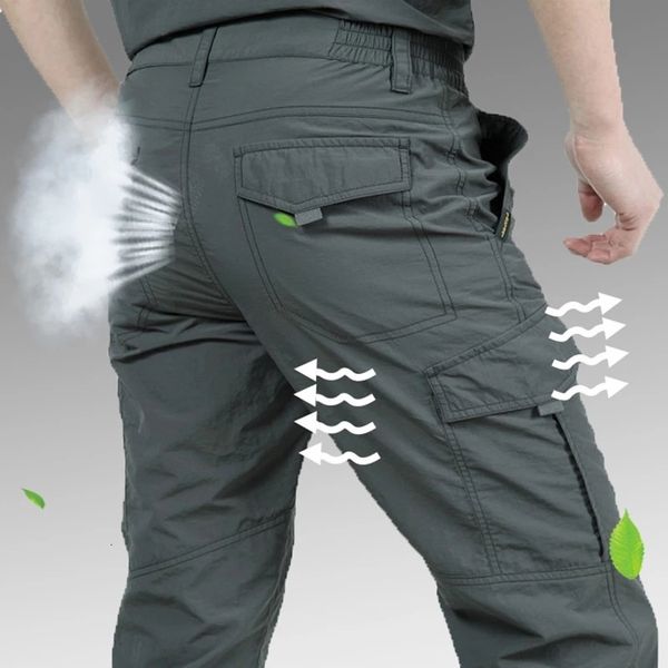 Pantalons pour hommes Armée Militaire Tactique Cargo Hommes Imperméable À Séchage Rapide Respirant Léger Long Pantalon Mâle Casual Mince Mince 230325