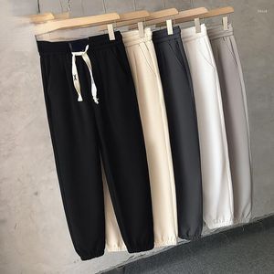 Calça Masculina Chegada 2023 Primavera e Outono Cor Sólida Casual Masculina Harajuku Ajuste Solto Calça Harém até o Tornozelo T97