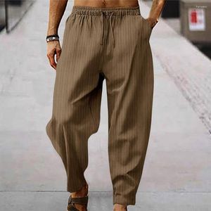 Pantalons pour hommes Arrivée Coton Harlan Cordon Décontracté Capris Léger Lâche Plage Yoga Pantalon Ceinture Poche Pantalon