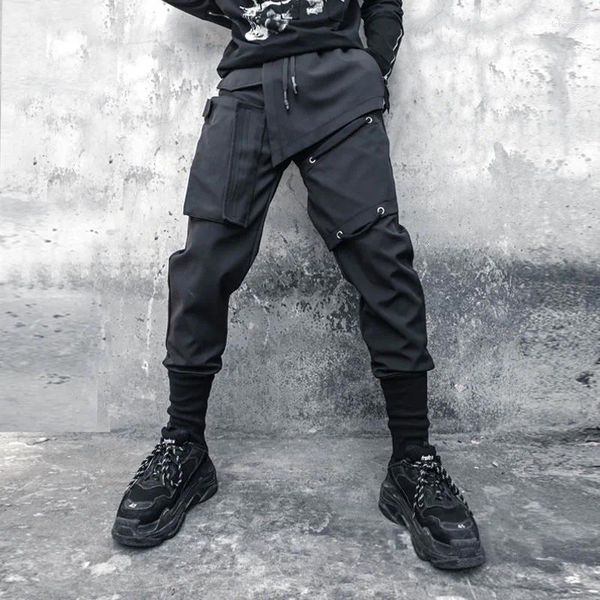 Pantalons pour hommes Arrivée Punk Hip Hop Fonctionnel Cargo Multi-poches Techwear Style Harem pour hommes Street Pantalon décontracté