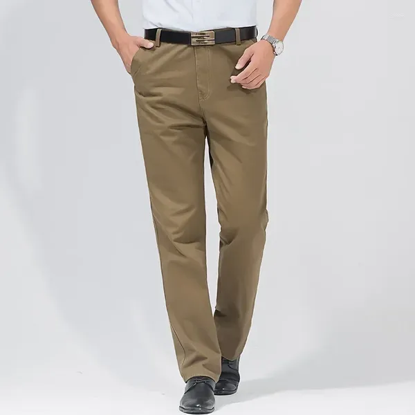 Pantalons pour hommes Arrivée Printemps et Automne Business Casual Taille haute Coton Tube droit Long Plus Taille 29 - 40