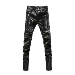 Pantalons pour hommes arrivés personnalité homme en cuir Slim vêtements PU 231124