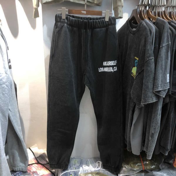 Pantalons pour hommes demander la mode tout nouveau peluche sanitaire hommes lâche lavé utilisé pur coton épaissi décontracté pantalons de sport
