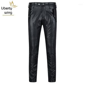 Herenbroek Herfst 2021 Koreaanse Mode Schapenvacht Lederen Heren Rechte Slanke Biker Lange Broek Streetwear Hoge Kwaliteit Pant Man1