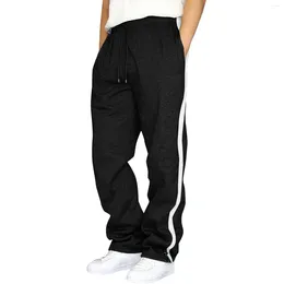 Pantalons pour hommes Automne et printemps Sports Patchwork Pantalons pour hommes Mâle Casual Color Block Cordon de survêtement Tether Grande Taille Lâche