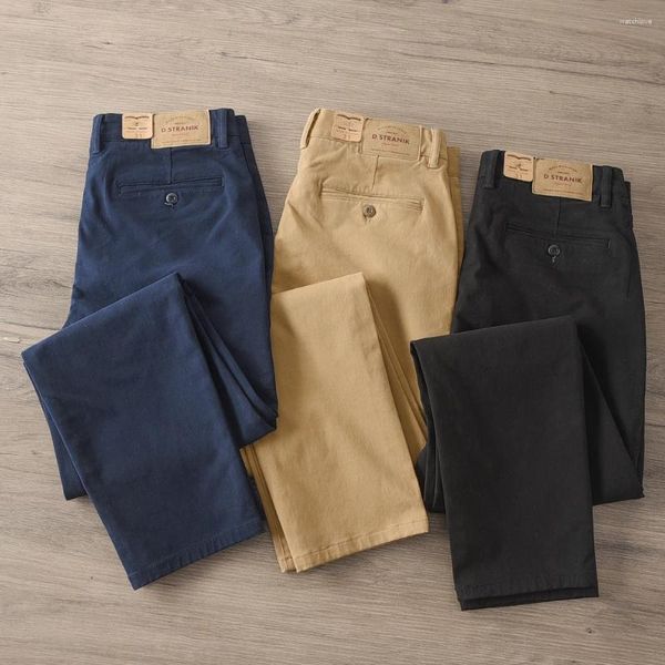 Pantalon masculin automne et hiver américain rétro twill twill lourde poids poids simple à 97% coton lavé pantalon consécutif décontracté