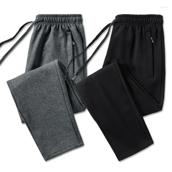 Pantalons pour hommes Pantalons de sport d'automne et d'hiver: longs et gras, pieds en pur coton extra épais, fermés et amples