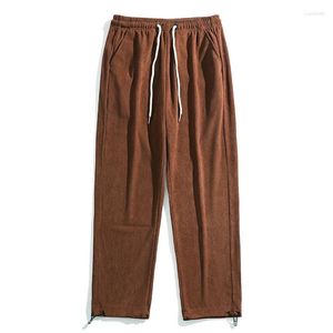 Pantalons pour hommes Automne Corduroy Jogger Hommes Taille élastique Pantalon droit Mode Coréen Streetwear Pantalon de survêtement Bas Mâle Plus Taille