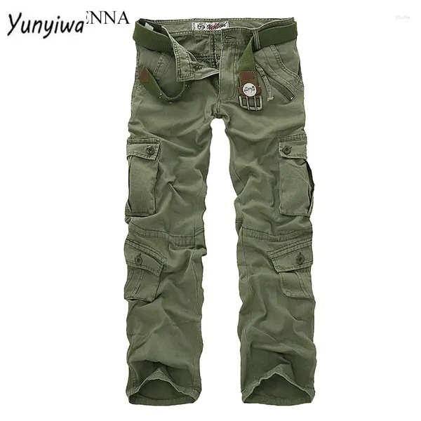 Pantalones para hombres Autumn Men Cargo de camuflaje de carga Militares para el hombre de 7 colores Herramientas de bolsillo