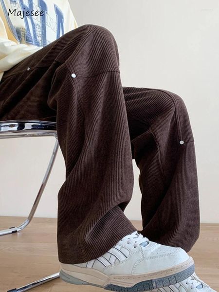 Pantalons pour hommes Automne Hommes Loisirs Pleine Longueur Simple Rivet Design Chic All-Match Quotidien Style Japonais Baggy Pantalon Large Ados 2023
