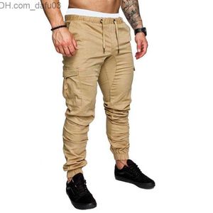 Pantalons pour hommes Automne Hommes Pantalons Hip Hop Harem Joggers Pantalons 2020 Nouveaux Pantalons Hommes Solide Multi-poches Cargo Skinny Fit Pantalons De Survêtement Z230720