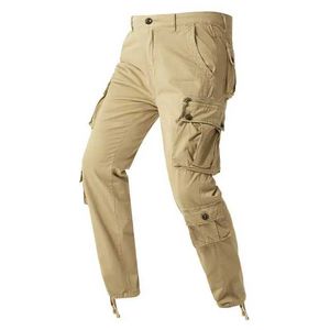 Pantalon pour hommes Automne Nouveau pantalon de produit de coton pur à chaud pour hommes Mens décontractés multi-poche pantalons décontractés pour hommes Pantalon de produit militaire J240507
