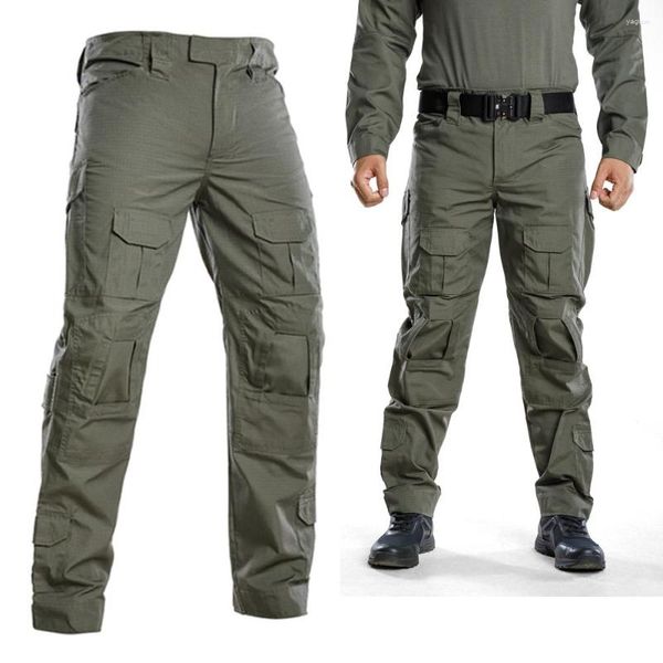 Pantalons pour hommes automne entraînement en plein air survêtement imperméable Camouflage pantalon tactique mâle Protection du genou résistant à l'usure