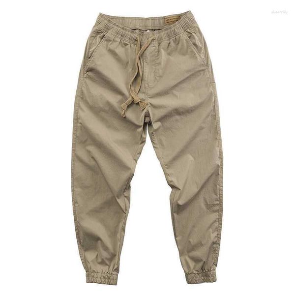 Pantalons pour hommes Automne Pur Coton Taille Élastique Travail Casual Pour Hommes Lâche Grande Taille Rétro Vêtements Y2k Streetwear Cargo Homme