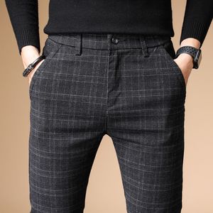 Herenbroek herfst luxe mannen casual broek dik katoen en linnen mannelijke broek rechte broek zakelijk plus maat 38 230320