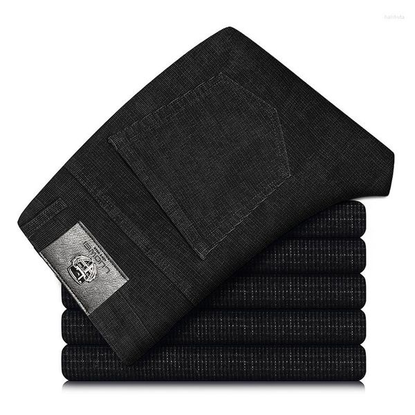 Pantalones para hombres Otoño Invierno 8 colores Pana gruesa Moda de negocios Estiramiento Casual Ropa de marca masculina Azul Caqui Marrón